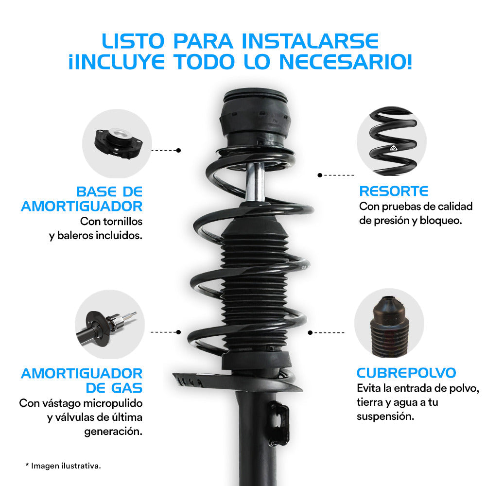 2 Kit completo de suspension AG Proshock para Leon 05-12 Del